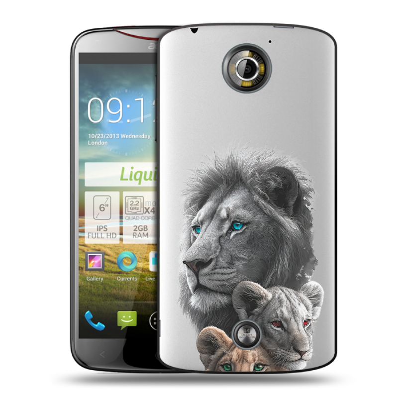 Пластиковый чехол на Acer Liquid S2 с принтом Львы Пластиковый чехол на Acer Liquid S2 с принтом Львы