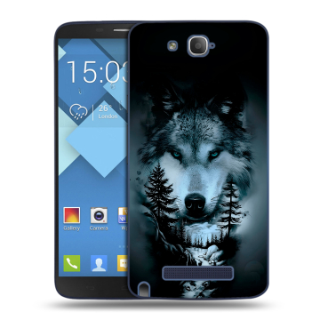 Пластиковый чехол на Alcatel One Touch Hero с принтом Лесной волк
