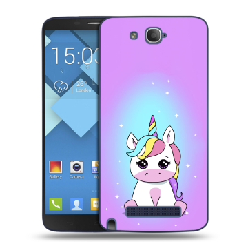 Пластиковый чехол на Alcatel One Touch Hero с принтом Единорог