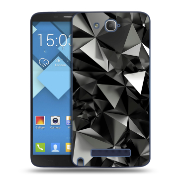 Пластиковый чехол на Alcatel One Touch Hero с принтом Черные кристаллы