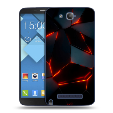 Пластиковый чехол на Alcatel One Touch Hero с принтом Яркие абстракции