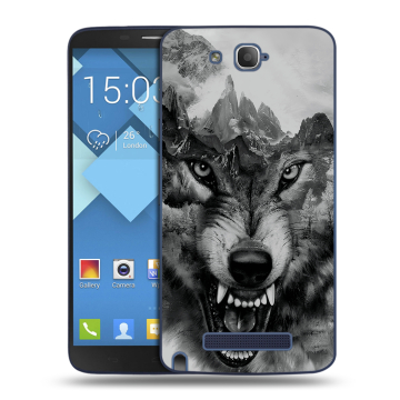 Пластиковый чехол на Alcatel One Touch Hero с принтом Волк