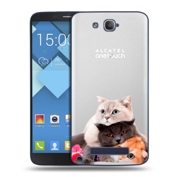 Пластиковый чехол на Alcatel One Touch Hero с принтом Кошки