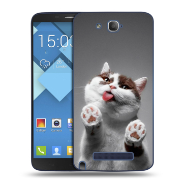 Пластиковый чехол на Alcatel One Touch Hero с принтом Коты
