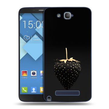 Пластиковый чехол на Alcatel One Touch Hero с принтом Черная клубника