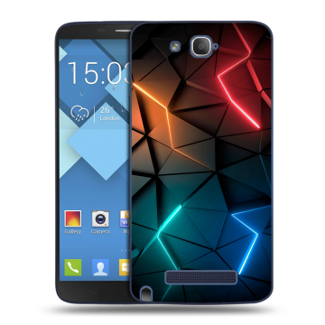 Пластиковый чехол на Alcatel One Touch Hero с принтом Абстракция неон