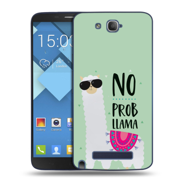 Пластиковый чехол на Alcatel One Touch Hero с принтом Лама