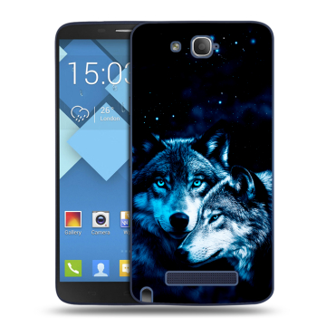 Пластиковый чехол на Alcatel One Touch Hero с принтом Волки