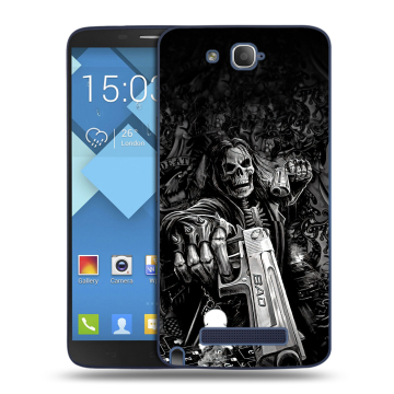 Пластиковый чехол на Alcatel One Touch Hero с принтом Скелет