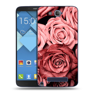 Пластиковый чехол на Alcatel One Touch Hero с принтом Цветы розы