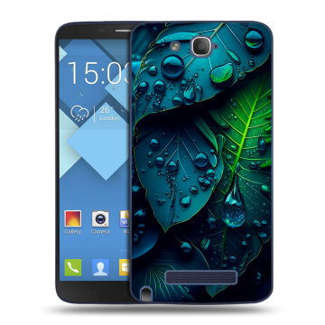 Пластиковый чехол на Alcatel One Touch Hero с принтом Листья