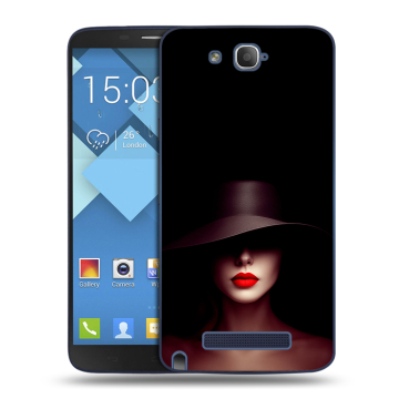 Пластиковый чехол на Alcatel One Touch Hero с принтом Девушка в шляпе Пластиковый чехол на Alcatel One Touch Hero с принтом Девушка в шляпе