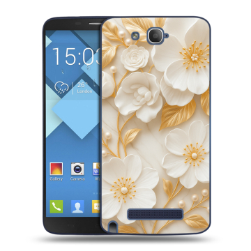 Пластиковый чехол на Alcatel One Touch Hero с принтом Цветы Пластиковый чехол на Alcatel One Touch Hero с принтом Цветы