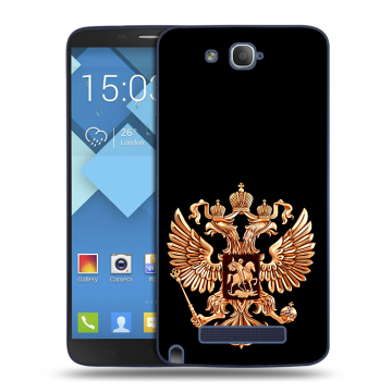 Пластиковый чехол на Alcatel One Touch Hero с принтом Герб России золотой Пластиковый чехол на Alcatel One Touch Hero с принтом Герб России золотой