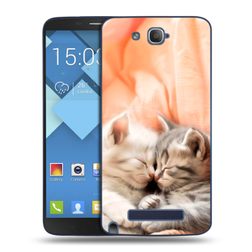 Пластиковый чехол на Alcatel One Touch Hero с принтом Котята