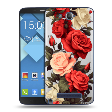 Пластиковый чехол на Alcatel One Touch Hero с принтом Розы Пластиковый чехол на Alcatel One Touch Hero с принтом Розы