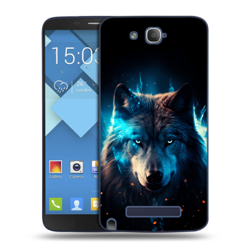 Пластиковый чехол на Alcatel One Touch Hero с принтом Волк ночной Пластиковый чехол на Alcatel One Touch Hero с принтом Волк ночной