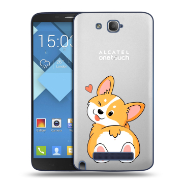 Пластиковый чехол на Alcatel One Touch Hero с принтом Корги Пластиковый чехол на Alcatel One Touch Hero с принтом Корги