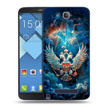Пластиковый чехол на Alcatel One Touch Hero с принтом Герб флаг России Пластиковый чехол на Alcatel One Touch Hero с принтом Герб флаг России