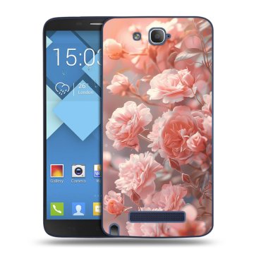 Пластиковый чехол на Alcatel One Touch Hero с принтом Розовые розы Пластиковый чехол на Alcatel One Touch Hero с принтом Розовые розы