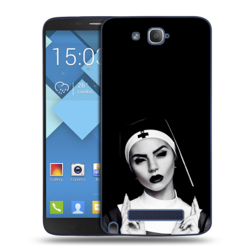Пластиковый чехол на Alcatel One Touch Hero с принтом монашка Пластиковый чехол на Alcatel One Touch Hero с принтом монашка