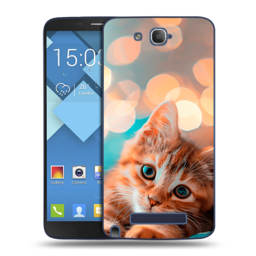 Пластиковый чехол на Alcatel One Touch Hero с принтом котик Пластиковый чехол на Alcatel One Touch Hero с принтом котик