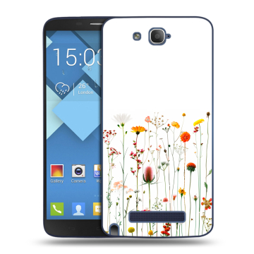 Пластиковый чехол на Alcatel One Touch Hero с принтом цветы Пластиковый чехол на Alcatel One Touch Hero с принтом цветы