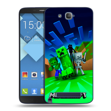 Пластиковый чехол на Alcatel One Touch Hero с принтом Майнкрафт Пластиковый чехол на Alcatel One Touch Hero с принтом Майнкрафт
