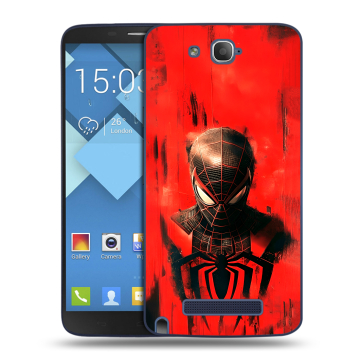 Пластиковый чехол на Alcatel One Touch Hero с принтом человек паук spiderman Пластиковый чехол на Alcatel One Touch Hero с принтом человек паук spiderman