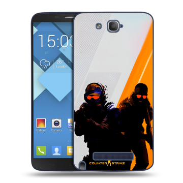 Пластиковый чехол на Alcatel One Touch Hero с принтом Контер страйк Counter strike