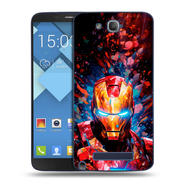 Пластиковый чехол на Alcatel One Touch Hero с принтом Железный человек Ironman Пластиковый чехол на Alcatel One Touch Hero с принтом Железный человек Ironman
