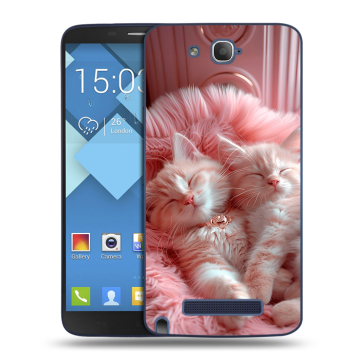 Пластиковый чехол на Alcatel One Touch Hero с принтом котята котики Пластиковый чехол на Alcatel One Touch Hero с принтом котята котики