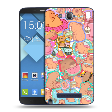 Пластиковый чехол на Alcatel One Touch Hero с принтом капибары