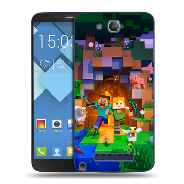 Пластиковый чехол на Alcatel One Touch Hero с принтом Майнкрафт Minecraft Пластиковый чехол на Alcatel One Touch Hero с принтом Майнкрафт Minecraft