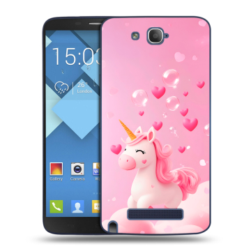 Пластиковый чехол на Alcatel One Touch Hero с принтом Единорог Пластиковый чехол на Alcatel One Touch Hero с принтом Единорог