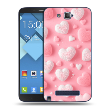 Пластиковый чехол на Alcatel One Touch Hero с принтом Сердечки Пластиковый чехол на Alcatel One Touch Hero с принтом Сердечки