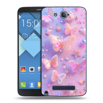 Пластиковый чехол на Alcatel One Touch Hero с принтом Бабочки Пластиковый чехол на Alcatel One Touch Hero с принтом Бабочки