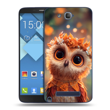 Пластиковый чехол на Alcatel One Touch Hero с принтом Милая сова