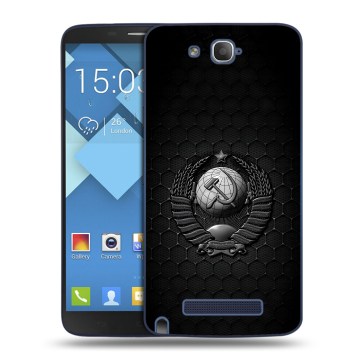 Пластиковый чехол на Alcatel One Touch Hero с принтом Герб Флаг СССР Пластиковый чехол на Alcatel One Touch Hero с принтом Герб Флаг СССР