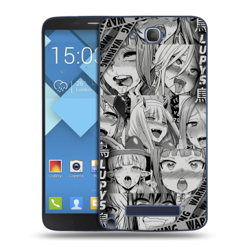 Пластиковый чехол на Alcatel One Touch Hero с принтом Ahegao Ахегао Аниме