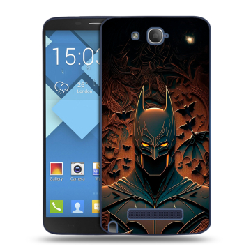 Пластиковый чехол на Alcatel One Touch Hero с принтом Batman Бэтмен