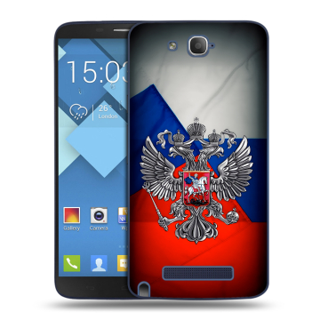 Пластиковый чехол на Alcatel One Touch Hero с принтом Флаг России Пластиковый чехол на Alcatel One Touch Hero с принтом Флаг России