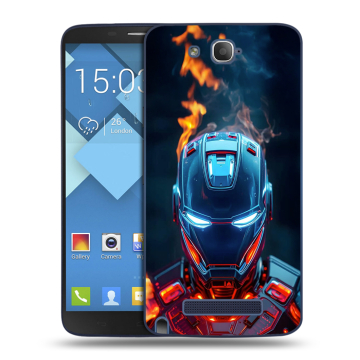 Пластиковый чехол на Alcatel One Touch Hero с принтом IronMan Железный человек