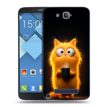 Пластиковый чехол на Alcatel One Touch Hero с принтом Смешной кот Пластиковый чехол на Alcatel One Touch Hero с принтом Смешной кот