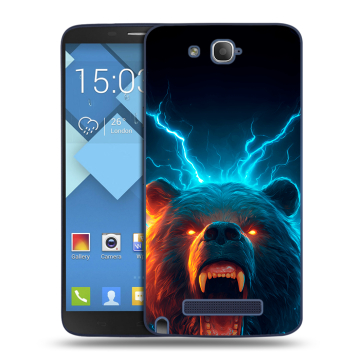 Пластиковый чехол на Alcatel One Touch Hero с принтом Медведь