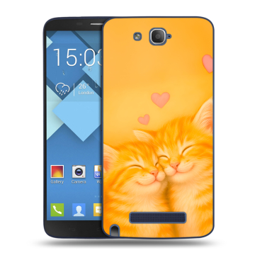 Пластиковый чехол на Alcatel One Touch Hero с принтом Милые котята Пластиковый чехол на Alcatel One Touch Hero с принтом Милые котята