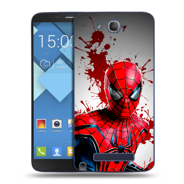 Пластиковый чехол на Alcatel One Touch Hero с принтом Spiderman Человек паук Пластиковый чехол на Alcatel One Touch Hero с принтом Spiderman Человек паук