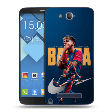 Пластиковый чехол на Alcatel One Touch Hero с принтом Барселона Barca Yamal Пластиковый чехол на Alcatel One Touch Hero с принтом Барселона Barca Yamal