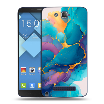 Пластиковый чехол на Alcatel One Touch Hero с принтом Мрамор блестки