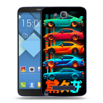 Пластиковый чехол на Alcatel One Touch Hero с принтом машины тачки